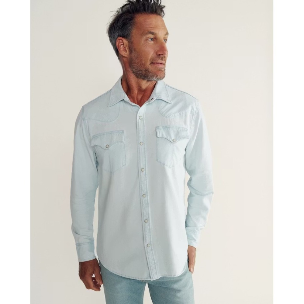 Tecovas Light Blue Long Sleeve Button-Down Western Shirt